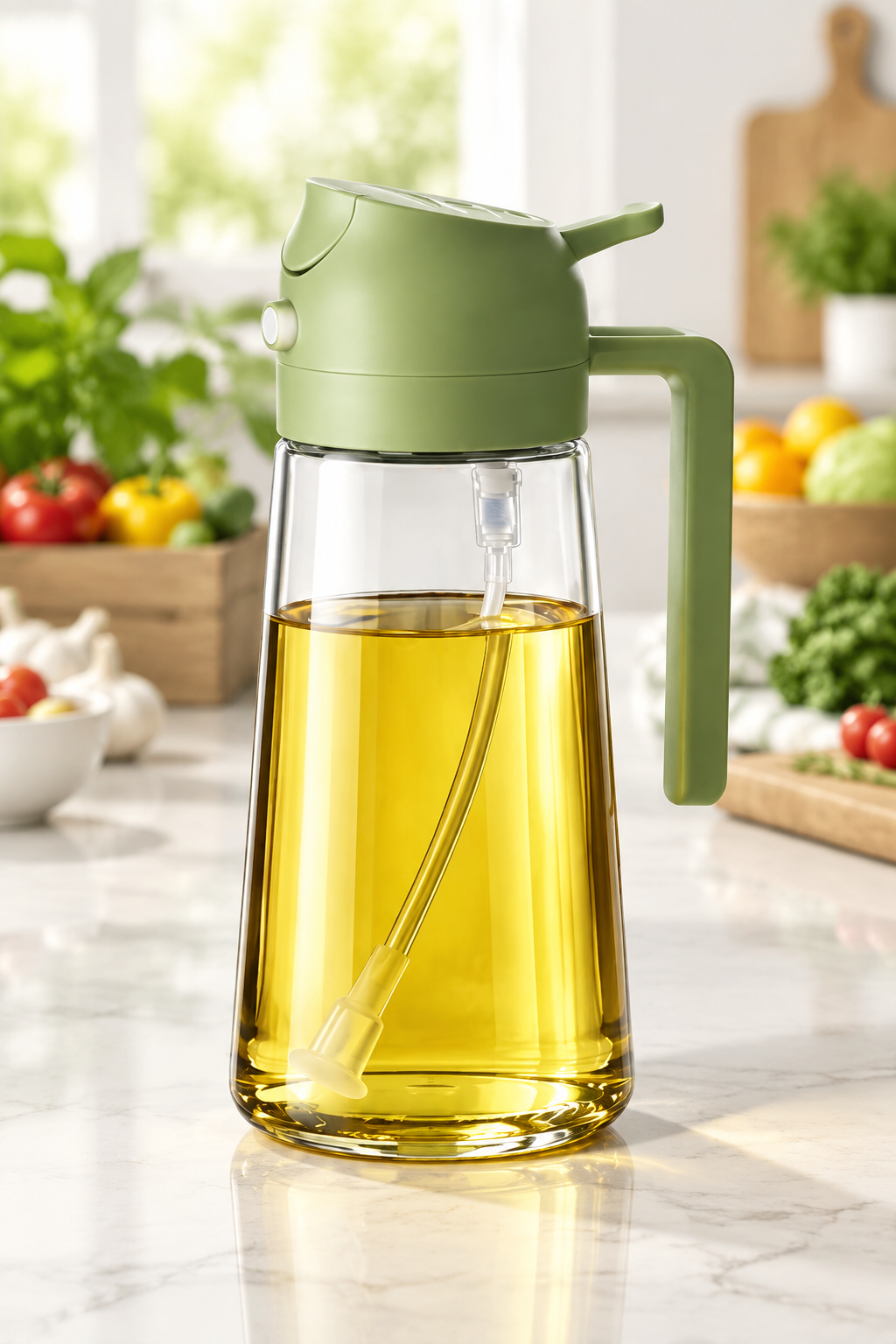 Spray bottle on a kitchen counter