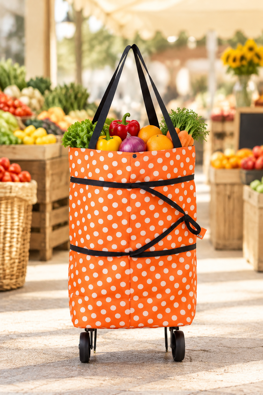 Trolley bag at a market